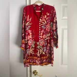 Floral Red Tunic